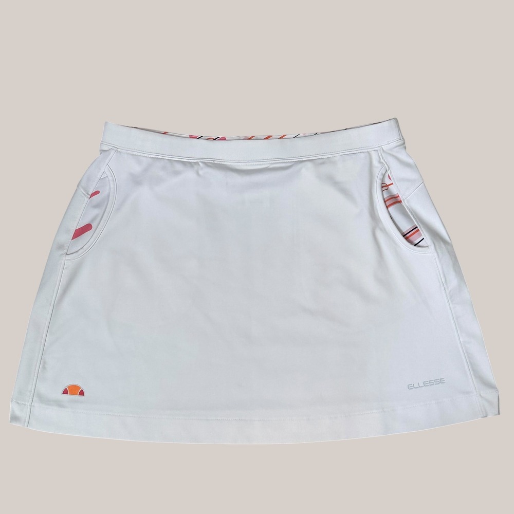 ELLESSE White mini Tennis Skirt Size US 8 Womens Stretchy